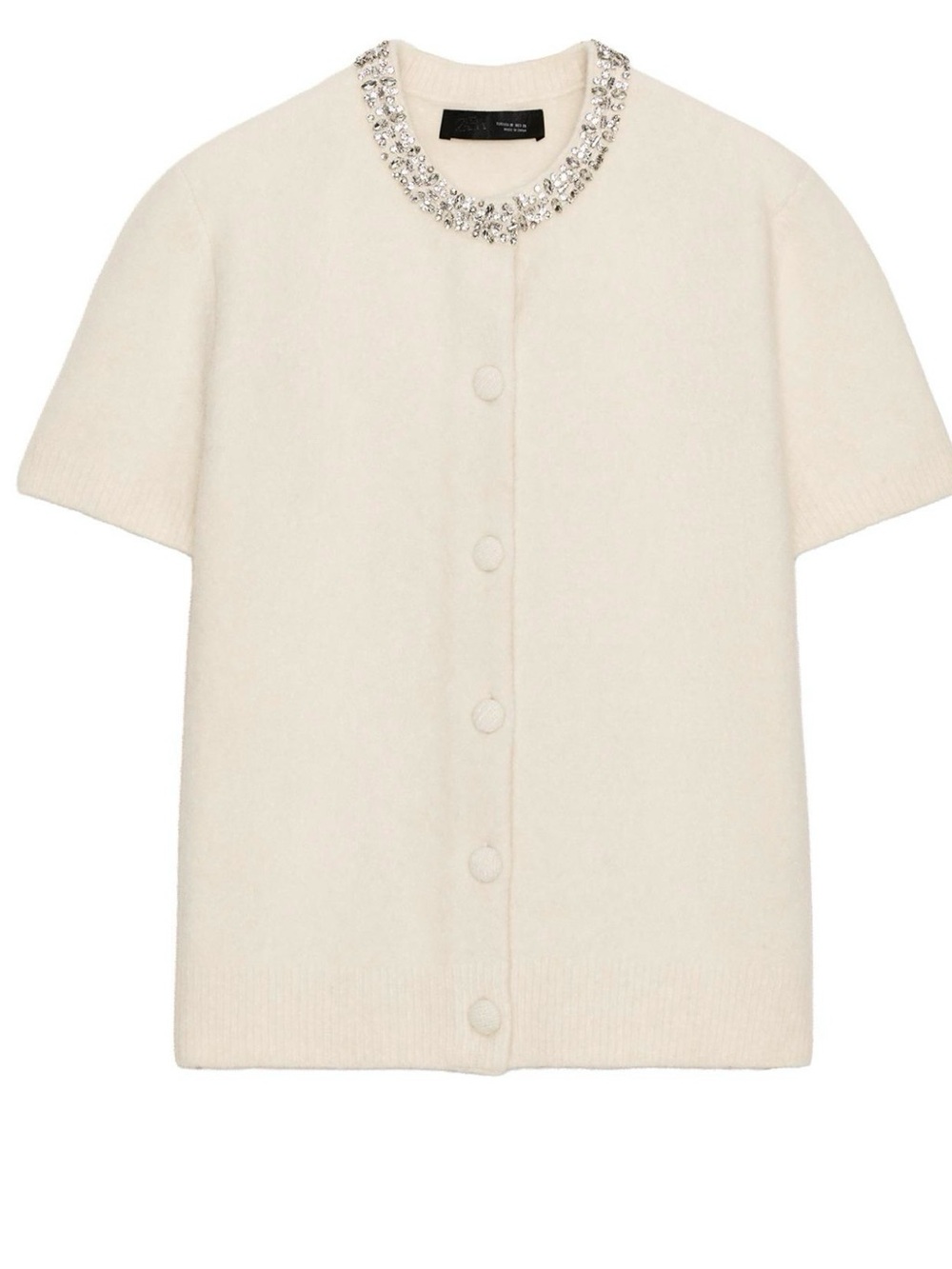 Zara wool jacket with jewel neckline